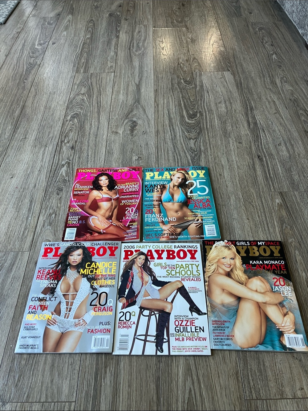 Lot of 5 Playboy Magazines February 2006 to June 2006 All In Great Condition
